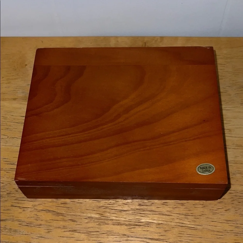 Columbia Wooden Storage Box in Brown and Dark Brown